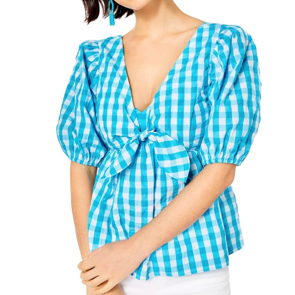 NWT Lilly Pulitzer Sarafina Gingham Babydoll Top